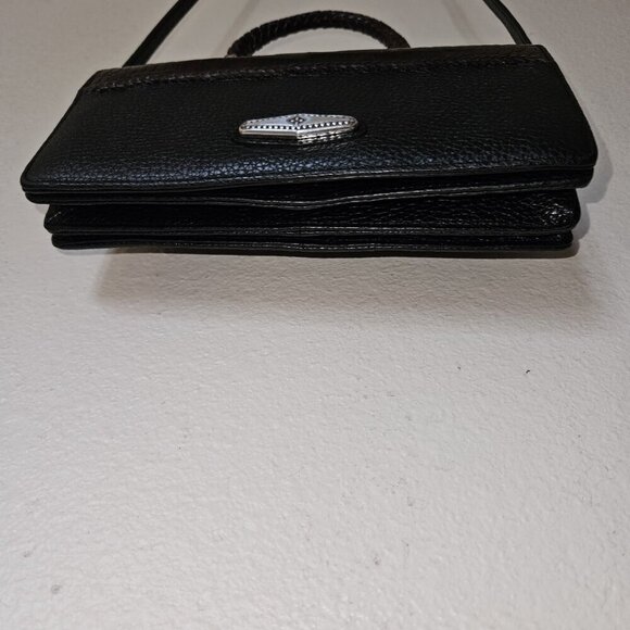 Brighton Gina Organizer Mini Crossbody Bag – Black Croc-Embossed Leather NWT - Picture 8 of 16